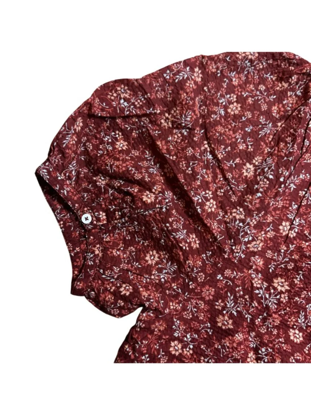 NWOT Madewell Emilina Mahogany Floral Cotton Button Blouse Size S MSRP $78